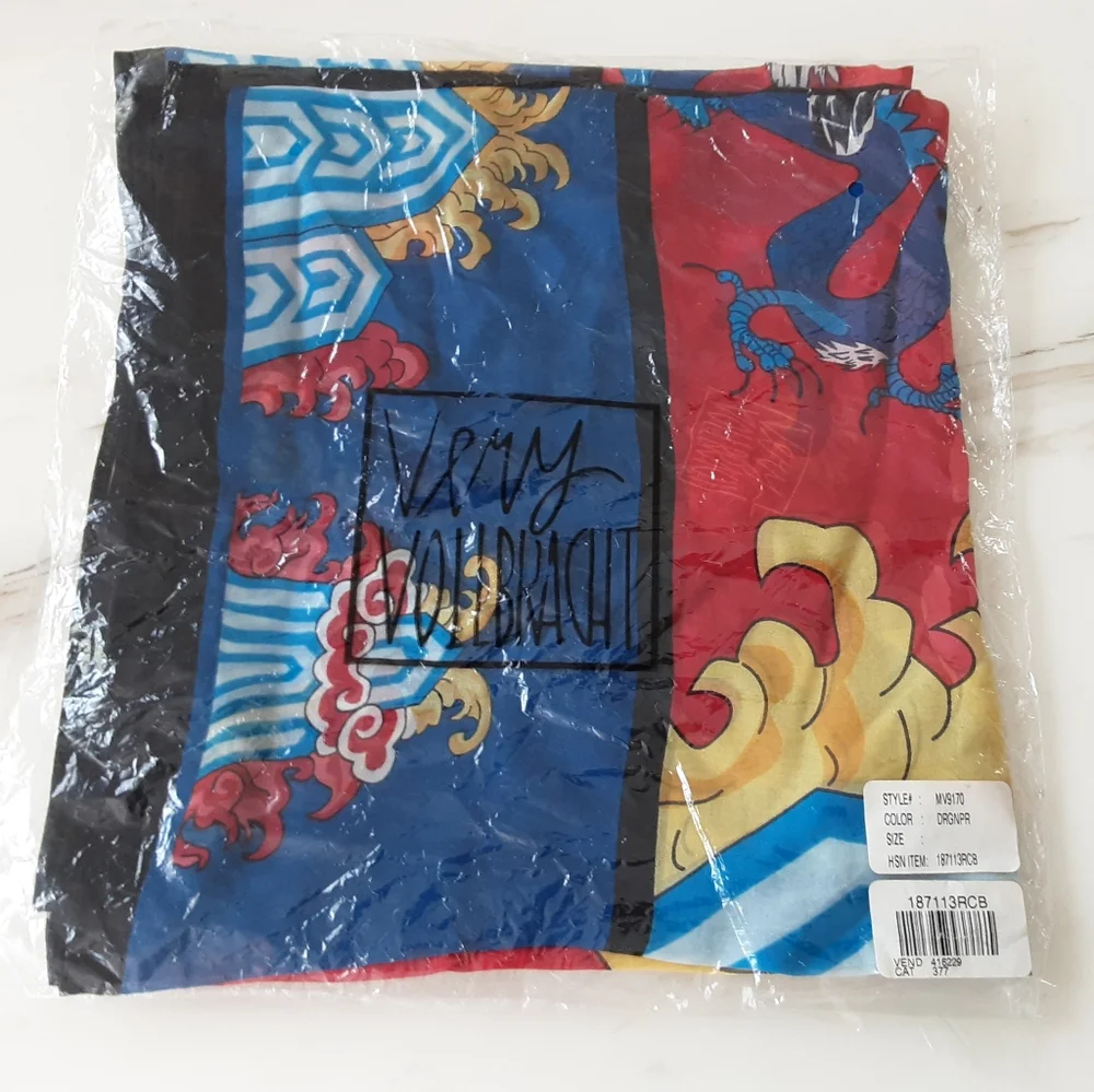 VERY VOLLBRACHT Vibrant Dragon Silk Scarf